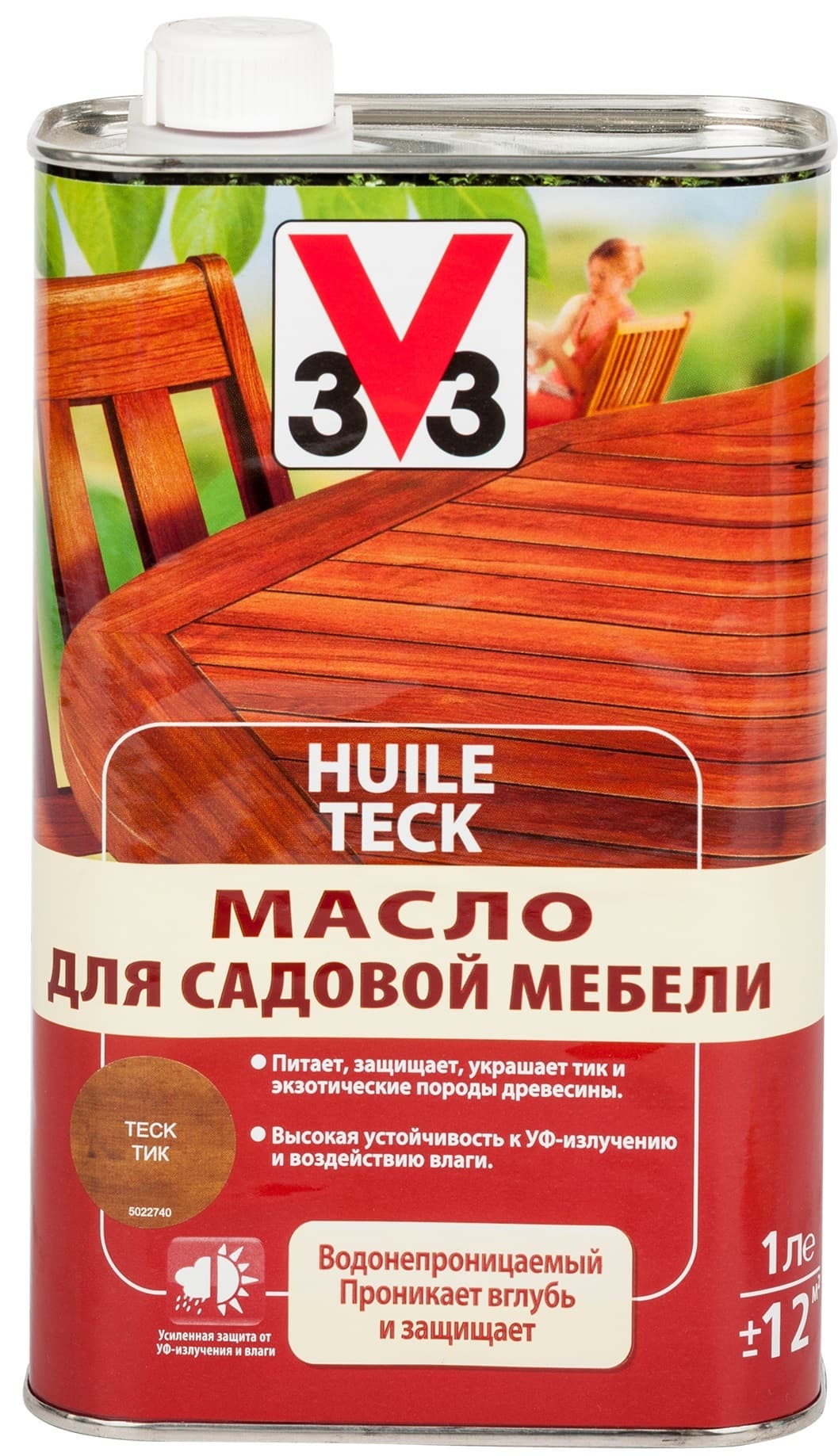 Масло для садовой мебели "V33", цвет: тик, 1 л 1