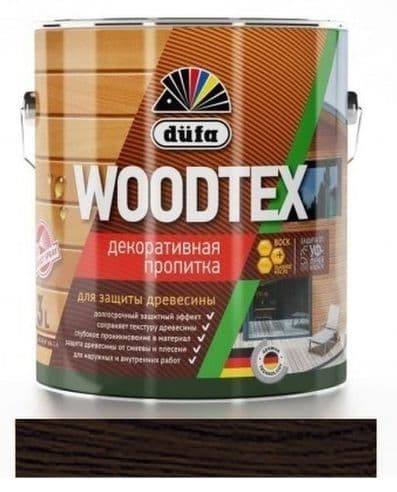 ДЮФА / Dufa пропитка декоративная для защиты древесины алкидная Dufa Woodtex венге (0,9л) 4