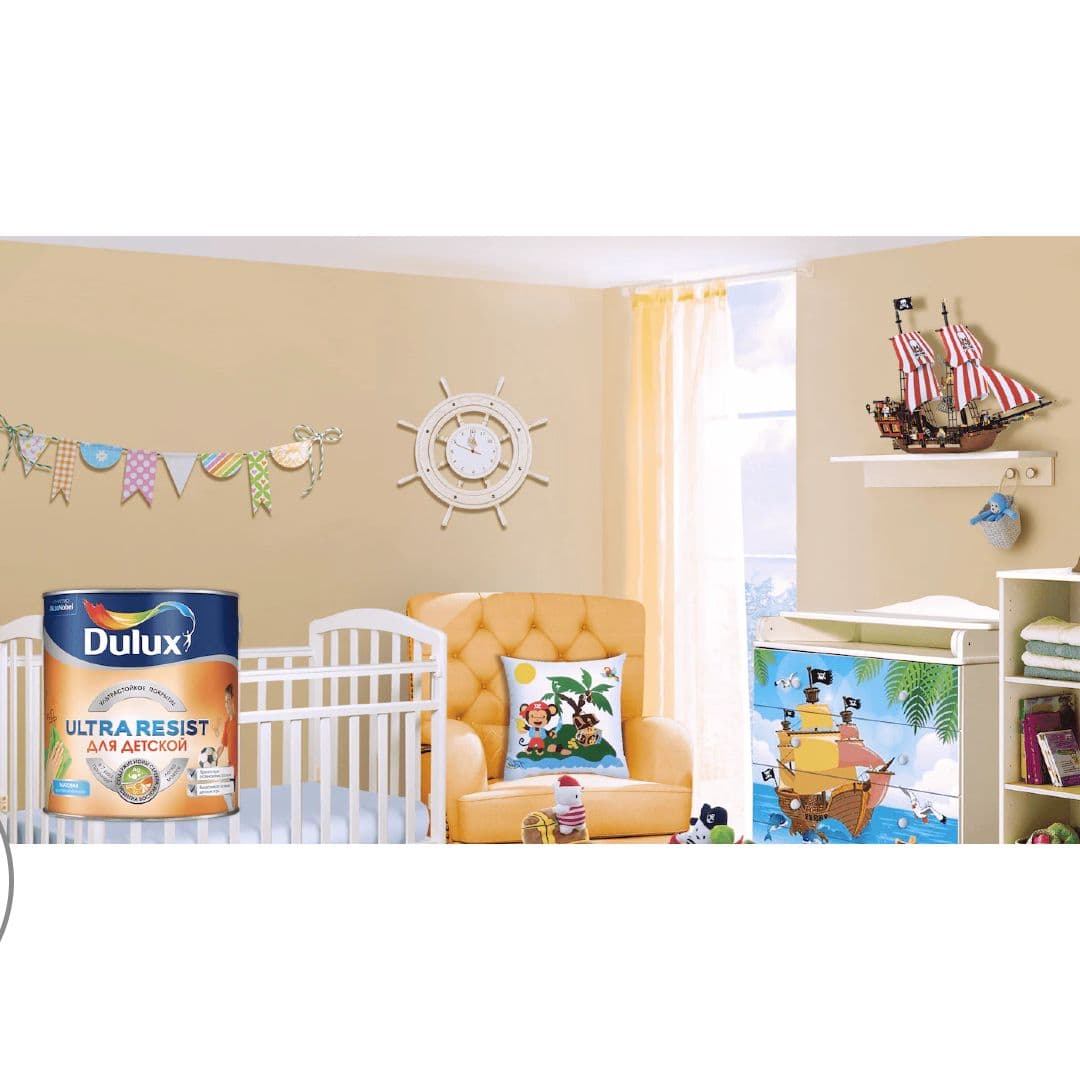 Краска для стен и потолков латексная Dulux Ultra Resist Для детской матовая база BW 5 л. 3