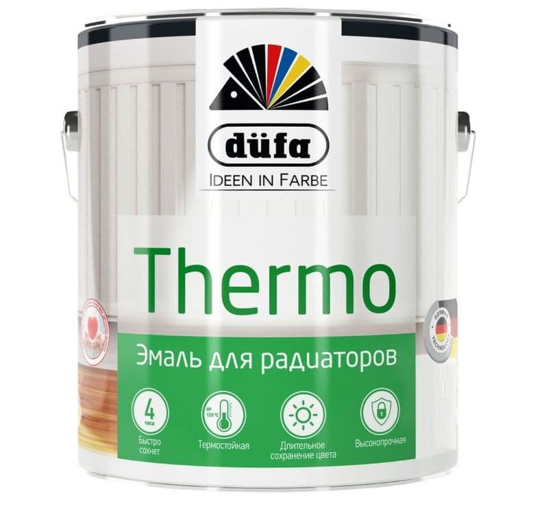 Эмаль для радиаторов Dufa Retail Thermo глянцевая белая 2 л 1