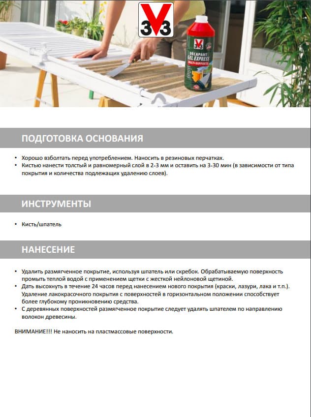 Средство для снятия лакокрасочных покрытий "V33", 1 л 5
