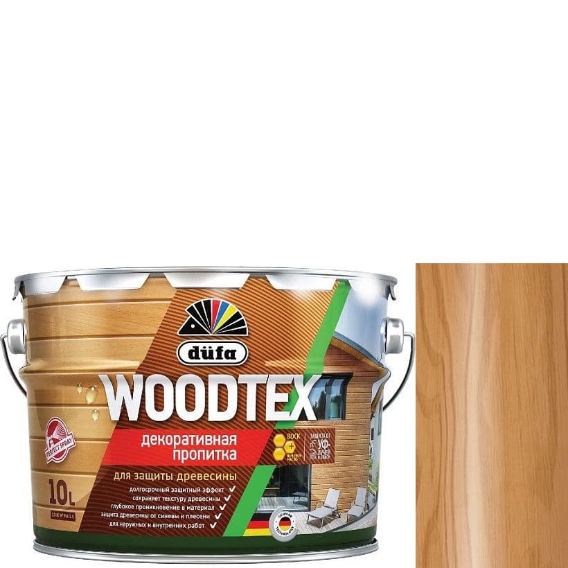 ДЮФА / Dufa пропитка декоративная для защиты древесины алкидная Dufa Woodtex орех (9л) 5