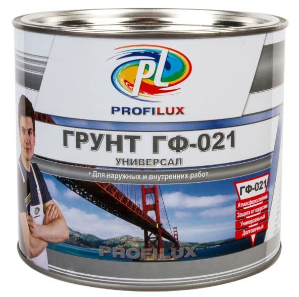 Грунт ГФ-021 по металлу и дереву Profilux красно-коричневый 1,9 кг. 2