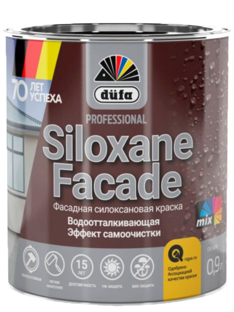 Краска фасадная акрил-силоксановая Dufa Premium Siloxane база 1 0,9 л. 1